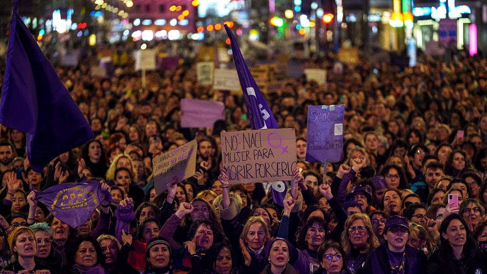Thousands march for International Women’s Day in Spain as lawmakers debate sexual consent law